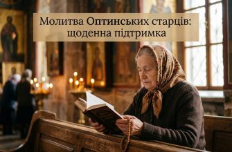 Молитва Оптинських старців на тлі свічки та старовинної книги