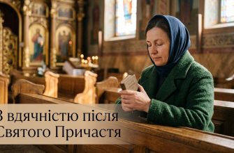 Віряни після богослужіння в тихій храмовій атмосфері