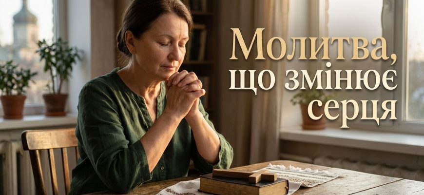 Людина молиться зі свічкою в руках, символ віри та надії