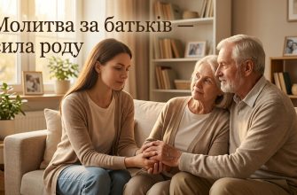 Людина молиться за батьків перед іконою зі свічкою